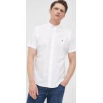 Pánské Designer Košile s krátkým rukávem Polo Ralph Lauren v bílé barvě z bavlny ve velikosti L s krátkým rukávem s button-down límcem ve slevě 
