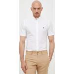 Pánské Designer Slim fit košile Polo Ralph Lauren v bílé barvě z bavlny ve velikosti XXL s krátkým rukávem s button-down límcem strečové plus size 
