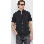 Pánské Designer Košile s krátkým rukávem Polo Ralph Lauren v černé barvě z bavlny ve velikosti XXL s krátkým rukávem s button-down límcem plus size 