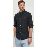 Pánské Designer Slim fit košile Polo Ralph Lauren v černé barvě z bavlny ve velikosti XXL s dlouhým rukávem s button-down límcem strečové plus size 