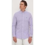 Pánské Designer Slim fit košile Polo Ralph Lauren ve fialové barvě z bavlny ve velikosti L s button-down límcem strečové ve slevě 
