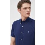 Pánské Designer Košile s krátkým rukávem Polo Ralph Lauren v námořnicky modré barvě z bavlny ve velikosti M s krátkým rukávem s button-down límcem ve slevě 