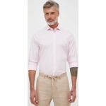 Slim fit košile Tommy Hilfiger v růžové barvě z bavlny ve slevě 