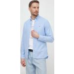 Pánské BIO Košile Tommy Hilfiger v modré barvě ve velikosti XXL s button-down límcem plus size 