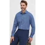 Pánské BIO Slim fit košile Tommy Hilfiger v námořnicky modré barvě z bavlny 
