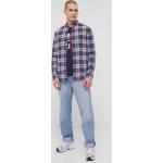 Košile Tommy Jeans pánská, tmavomodrá barva, slim, s límečkem button-down
