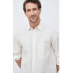 Designer Košile s dlouhým rukávem Calvin Klein v béžové barvě ve velikosti L s dlouhým rukávem 