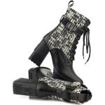 Dámské Kotníčkové boty na podpatku Karl Lagerfeld v černé barvě ve velikosti 35 s hrubým podpatkem s přezkou 