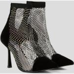 Dámské Kotníčkové boty na podpatku Karl Lagerfeld v černé barvě v elegantním stylu ve velikosti 39 s kamínky 