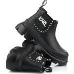 Dámské Kožené kotníkové boty Karl Lagerfeld v černé barvě z kůže ve velikosti 38 