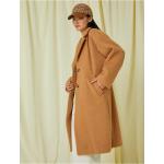 Dámské Klasické kabáty KOTON v hořčicové barvě v elegantním stylu ve slevě 