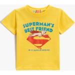 Dětská trička s krátkým rukávem Chlapecké v žluté barvě s kostkovaným vzorem Superman ve slevě od značky KOTON z obchodu BezvaSport.cz 