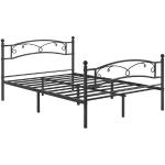 Dvoulůžkové postele v černé barvě z kovu s nohami 