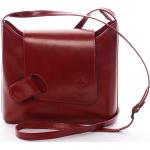Dámské Kožené kabelky Delami Vera Pelle v červené barvě v elegantním stylu z kůže ve slevě 