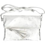 Kožené kabelky ve stříbrné barvě v elegantním stylu z kůže 
