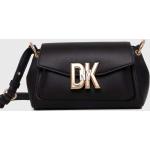 Dámské Designer Kožené kabelky DKNY v černé barvě z kůže 