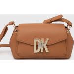 Dámské Designer Kožené kabelky DKNY v hnědé barvě z kůže 