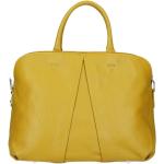 Kožené kabelky v žluté barvě v elegantním stylu z kůže s kapsou na mobil 