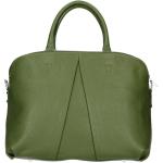 Kožené kabelky v zelené barvě v elegantním stylu z kůže s kapsou na mobil 