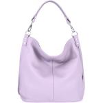 Dámské Kožené kabelky v lila barvě v elegantním stylu z kůže s vnější kapsou 