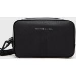 Kožená kosmetická taška Tommy Hilfiger černá barva