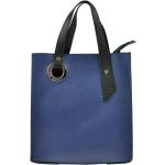 Dámské Kožené kabelky Borse Design v modré barvě v elegantním stylu z kůže ve slevě 