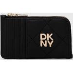 Dámské Designer Kožené peněženky DKNY v černé barvě z jehněčí kůže 