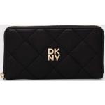 Dámské Designer Kožené peněženky DKNY v černé barvě z jehněčí kůže 