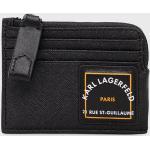 Pánské Luxusní peněženky Karl Lagerfeld v černé barvě z kůže ve slevě 