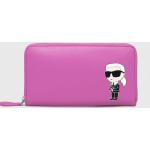 Dámské Luxusní peněženky Karl Lagerfeld v růžové barvě z kůže 