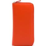 Dámské Kožené peněženky v oranžové barvě v elegantním stylu z kůže 
