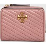 Dámské Designer Luxusní peněženky Tory Burch v růžové barvě z telecí kůže 
