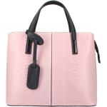 Dámské Kožené kabelky Borse Design v růžové barvě z kůže 