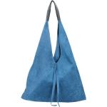 Dámské Kožené kabelky Borse Design v modré barvě v moderním stylu ve slevě 