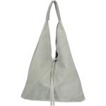 Dámské Kožené kabelky Borse Design ve světle šedivé barvě v moderním stylu z kůže ve slevě 