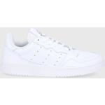 Kožené boty adidas Originals SUPERCOURT bílá barva, na plochém podpatku