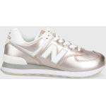 Kožené boty New Balance Wl574lb2 růžová barva