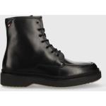 Pánské Kožené kotníkové boty Tommy Hilfiger v černé barvě z kůže ve velikosti 42 