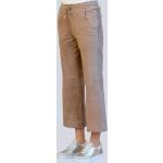 Dámské Kožené kalhoty Alba Moda v béžové barvě v elegantním stylu z kůže ve velikosti XXL 