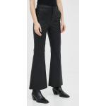 Dámské Designer Kožené kalhoty BY MALENE BIRGER v černé barvě flared z jehněčí kůže ve velikosti 10 XL s vysokým pasem ve slevě udržitelná móda 