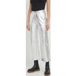 Dámské Kožené kalhoty Pepe Jeans ve stříbrné barvě z polyesteru ve velikosti M s vysokým pasem 