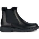Dámské Kotníčkové boty na podpatku Geox v černé barvě z kůže ve velikosti 41 prodyšné ve slevě 