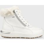 Dámské Kotníčkové boty na podpatku Geox v bílé barvě z kůže ve velikosti 37 prodyšné ve slevě na zimu 
