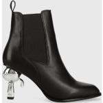 Dámské Kotníčkové boty na podpatku Karl Lagerfeld v černé barvě z kůže ve velikosti 39 