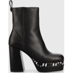 Dámské Kotníčkové boty na podpatku Karl Lagerfeld v černé barvě z kůže ve velikosti 41 
