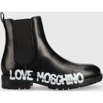 Dámské Designer Kotníčkové boty na podpatku Moschino Love Moschino v černé barvě z kůže ve velikosti 41 