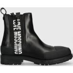 Dámské Designer Kotníčkové boty na podpatku Moschino Love Moschino v černé barvě z kůže ve velikosti 38 