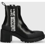 Dámské Designer Kotníčkové boty na podpatku Moschino Love Moschino v černé barvě z kůže ve velikosti 35 