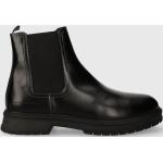 Pánské Kožené kotníkové boty Tommy Hilfiger v černé barvě z kůže ve velikosti 44 