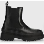 Dámské Kožené kotníkové boty Tommy Hilfiger Chelsea v černé barvě z kůže ve velikosti 41 